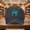 Gaming Headset Print Baseball Cap Washed Denim Adjustable Sports Hat Unisex Casual Streetwear