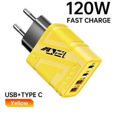 120W USB C Nabíječka 4 Porty PD Typ C Rychlé Nabíjení QC 3.0 Rychlonabíjecí Adaptér na Telefon Pro iPhone 15 16 Pro Samsung Xiaomi