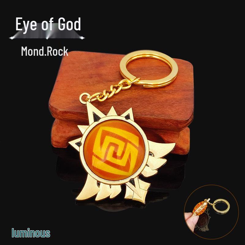 YS Dual-Sided Luminous God's Eye Glass Pendant Keychain