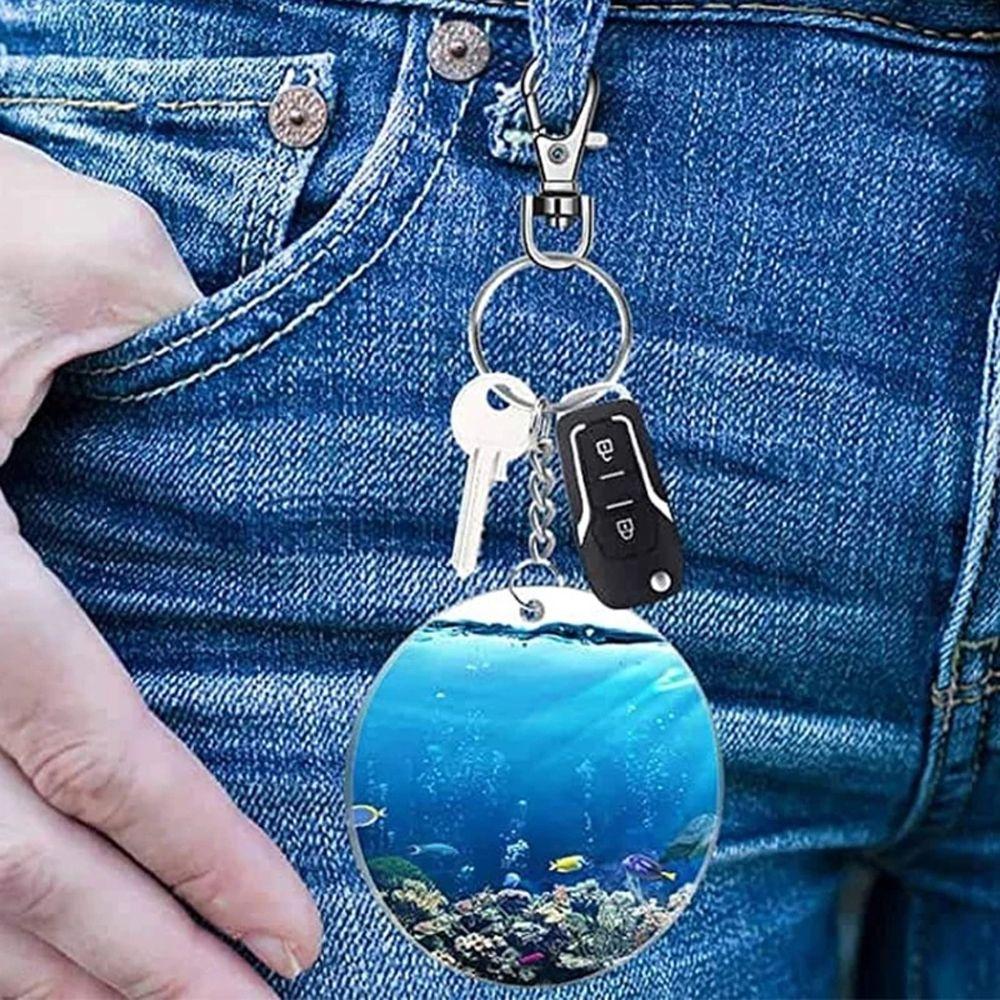 Pendants Acrylic Clear Circle Acrylic Blank Keychain Blanks Discs Keyrings Discs Circles Keychain