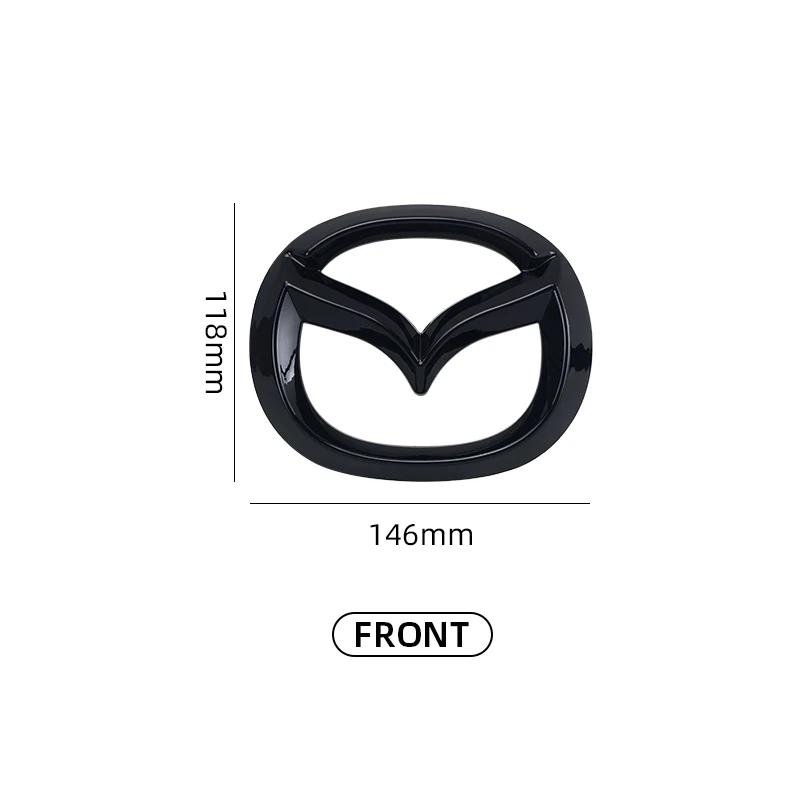 Car Front Grille Badge Trunk Emblem For Mazda 3 Axela Atenza 17-20 Carbon fiber Head Rear Body Decal Accessories FF29
