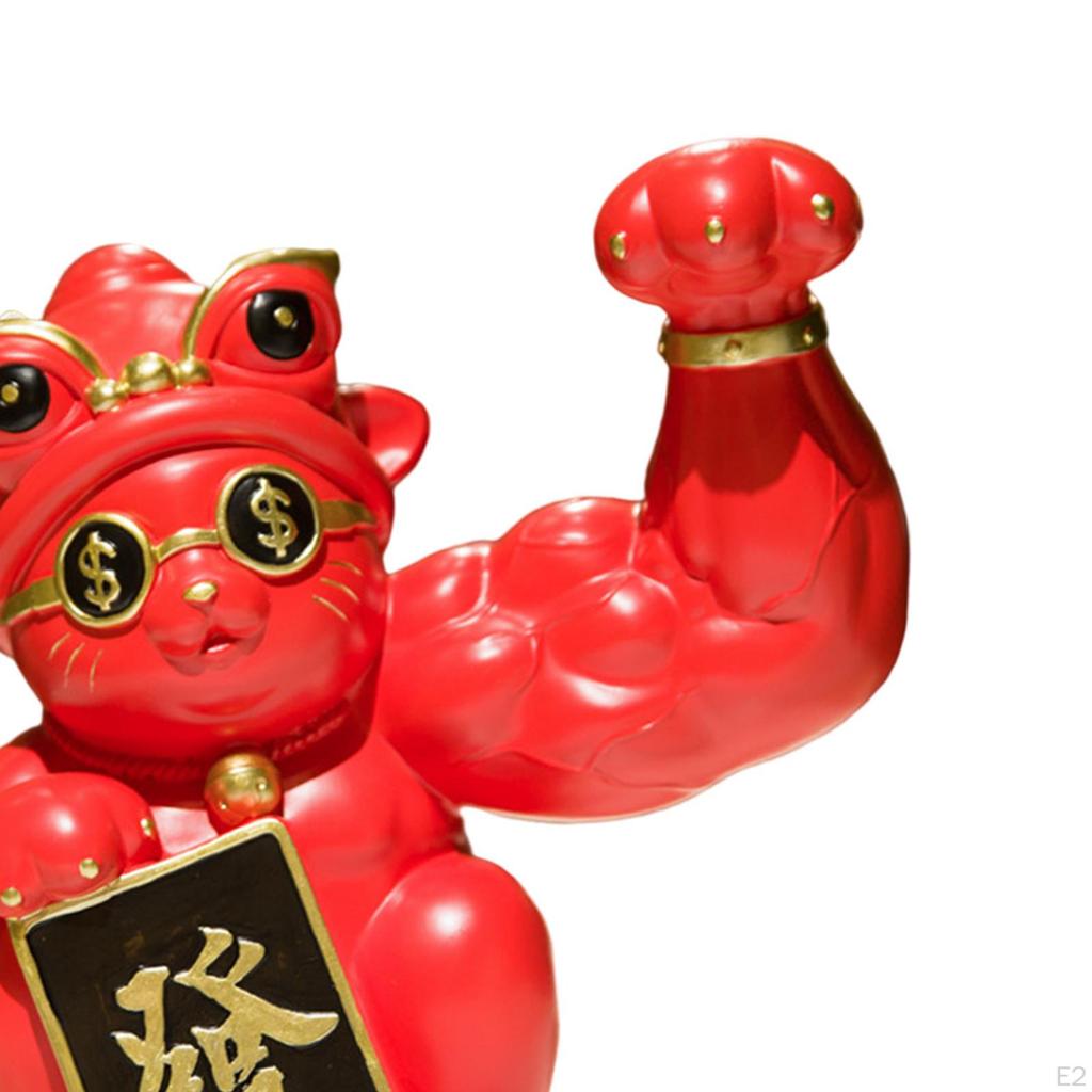Figurine Craft ,Big Waving ,Feng Shui Resin Animal Sculpture for CNY Counter ,Sre Deskp Wealth