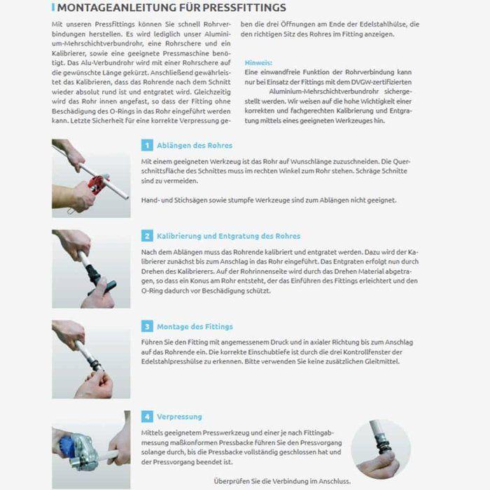 Presskoppling Multilayer 26 x 3 - 1 Tum AG