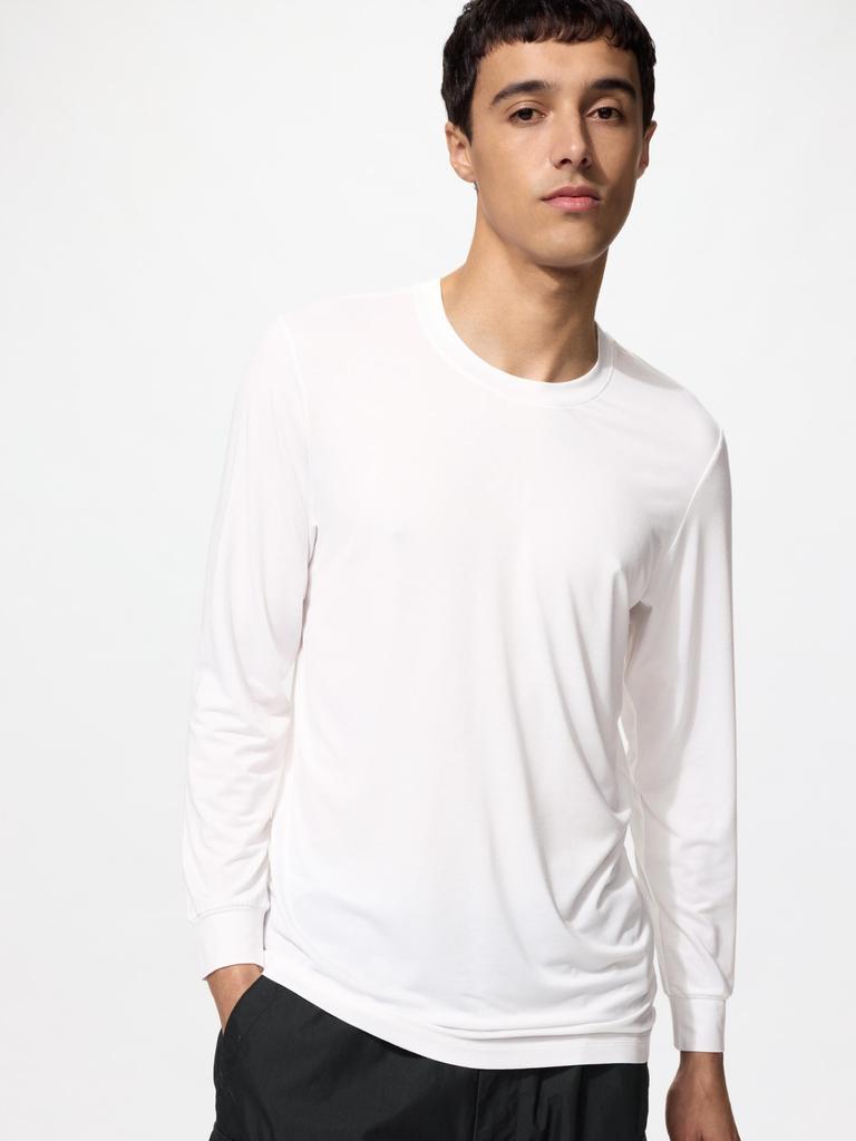 Uniqlo Heattech Crew Neck Tee 9 10 Sleeves