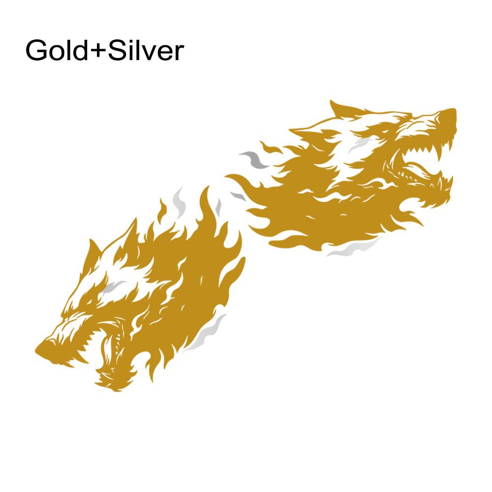 Ferocious Wolf Car Stickers Flame Shape Animal Pattern Car Side Door Vinyl Decals Self-Adhesive Auto Body Decoration Accessories