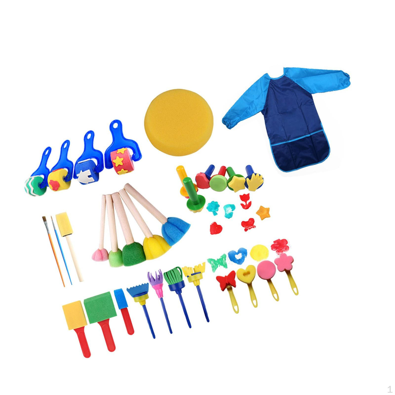 

Художественные принадлежности для детей с губками-кистями и губками для рисования