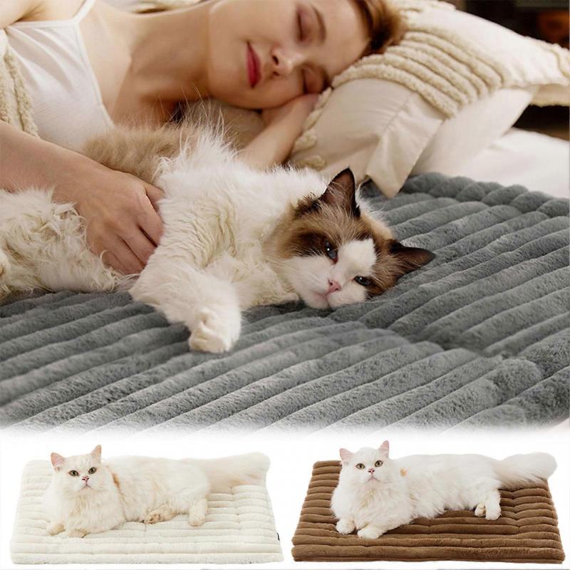 Self Warming Cat Dog Mat Ultra Soft Cozy Pet Bed Anti Slip Machine Washable for Anxiety Relief