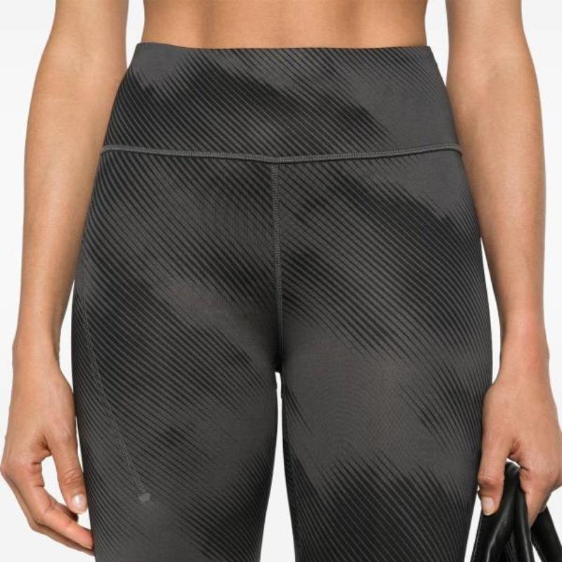 Auf Gestreifte Schlanke Passform Mittlere Taille Sport Lg Hosen Damen Hosen Schwarz 1WE10360467