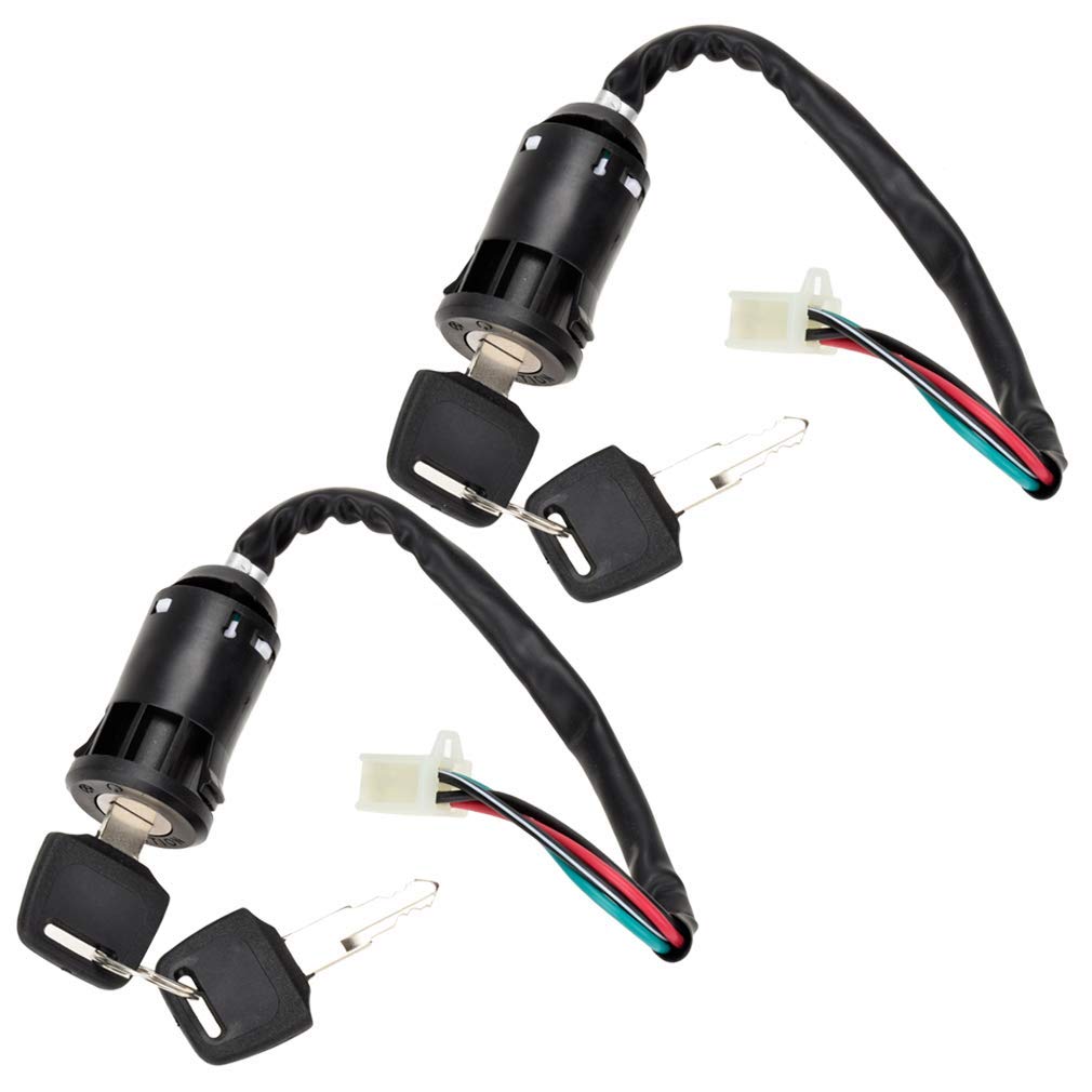 HIAORS 4 Wire Pin Ignition Key Switch Set For Tao Tao Coolster Baja Hawk Sunl Apollo Z20 DB-007 Coleman Roketa 50Cc 70Cc 90Cc 110Cc 125Cc 150Cc