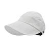 Outdoor Sun Protection Hat with Hook Anti-UV Wide Brim Sunscreen Solid Color Mesh Hollow Top Adjustable Foldable Lightweight Gardening Travel Sun Hat
