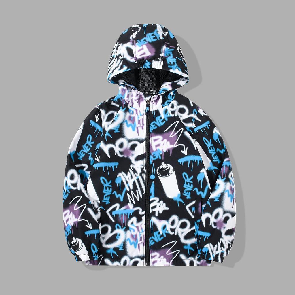 2025 Spring/Autumn Boys' Windproof Camouflage Cartoon Jacket