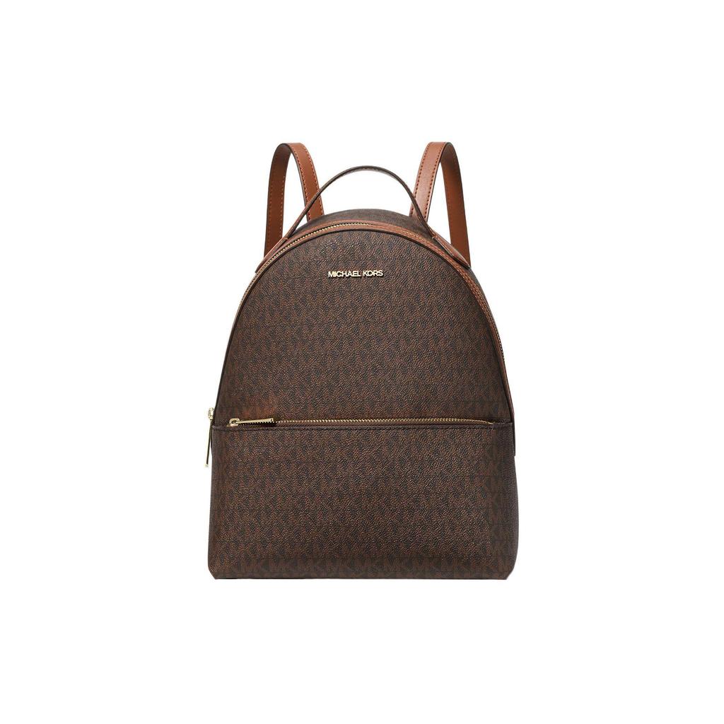 Michael Kors Sheila Classic Monogram Zip Closure Coated Canvas Backpack Women Backpack Gold Brown 35F3G6HB6B-BROWN