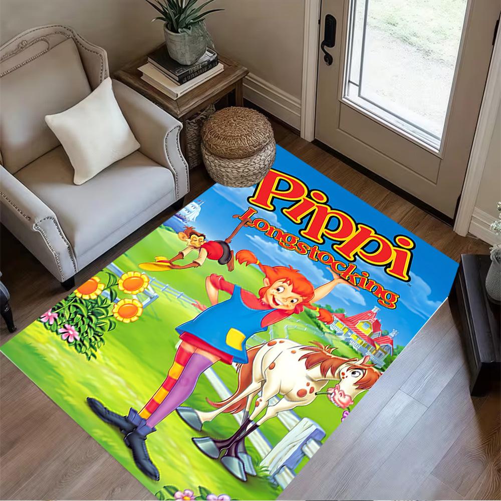 Pippi Adventure Floor Mat Perfect for Dining Room Outdoor Balcony Foyer Anti-slip Rug Office home decor Luxury Gift for Birthday, Christmas, Wedding