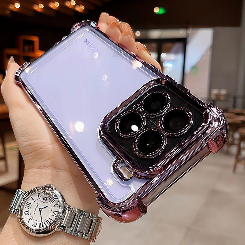 

Ударостійкий Силіконовий М який Чохол З Блискітками та Покриттям Для Xiaomi Mi 15 Ultra 14 14T 13 13T 12 12X 12S Pro 12T 5G Прозорий Розкішний Тонкий Чохол Xiaomi 12S Pro