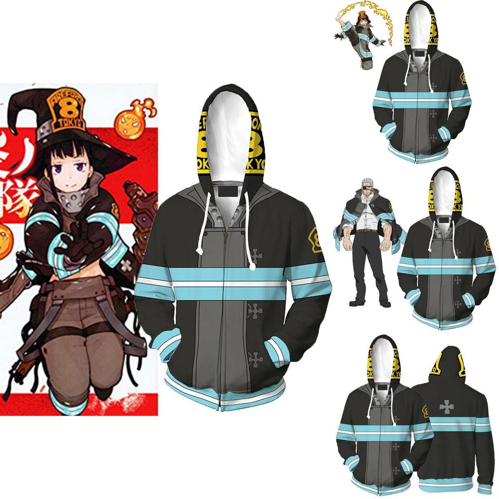 Anime Enn Enn No Shouboutai Fire Force sweat à capuche Firesoldier veste manteau Costumes