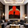Mad Men Retro TV Poster Red Silhouette Man Against City Skyline