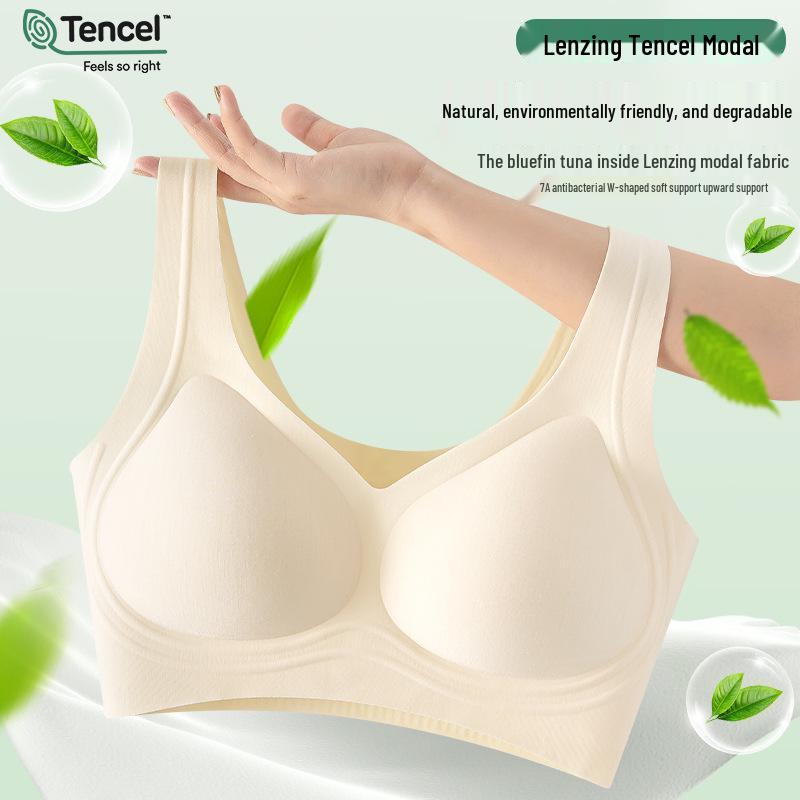 60-Count Lan Jing Modal Seamless Underwear for Women with Large Breasts: Invisible Bra with Wide Shoulders, Beautiful Back, Sports Style.