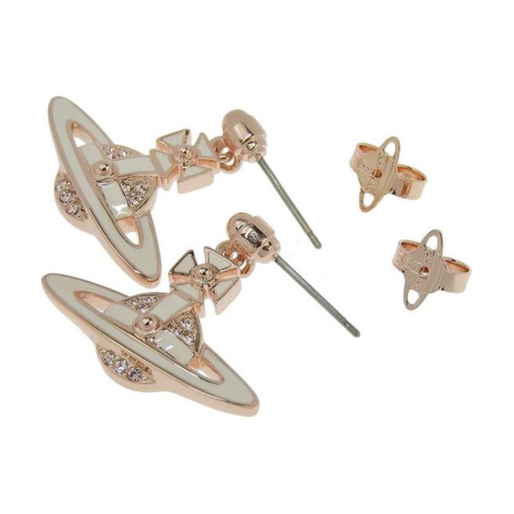 Vivienne Westwood Neil Saturn Design Pendant Brass Earrings Women earrings Beige Rose-Gold 6202014L02G231