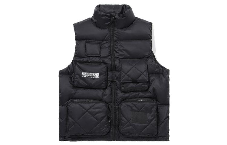 Li Ning Down Vests Men s New Standard Black Stand Collar Moderate Other AMRQ031-3 2XL