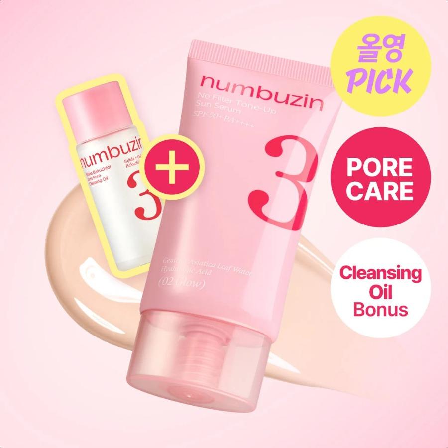 

numbuzin No.3 Porcelain Base-skip Tone Up Beige 50ml 02 Glow Set (+Cleansing Oil 20ml) +Cleansing Oil 20ml