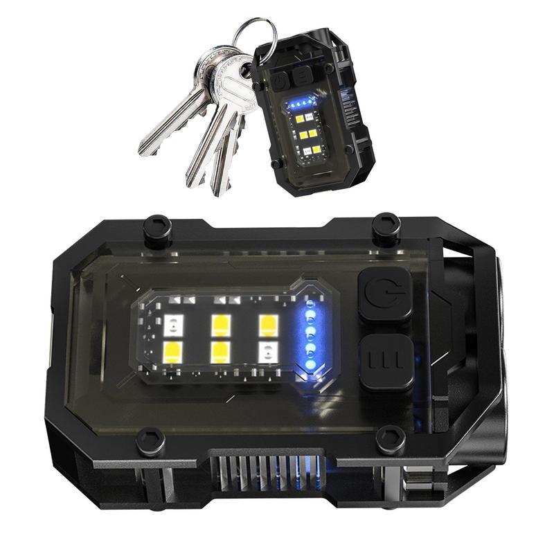 Keychain Flashlight 8 Modes Small Flashlights LED LED Keychain Light Keyring Flashlight Mini LED Flashlight Keychain 800Lumens