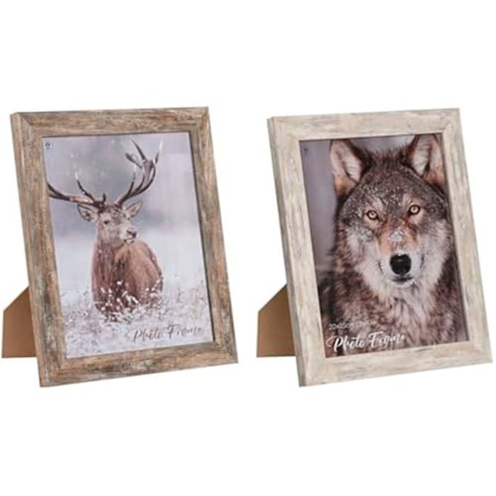 Cadre Photo - HOME ESPRIT - Scandinave - Blanc - Verre - Polystyrène - 24,6 x 29,6 cm (2 unités)