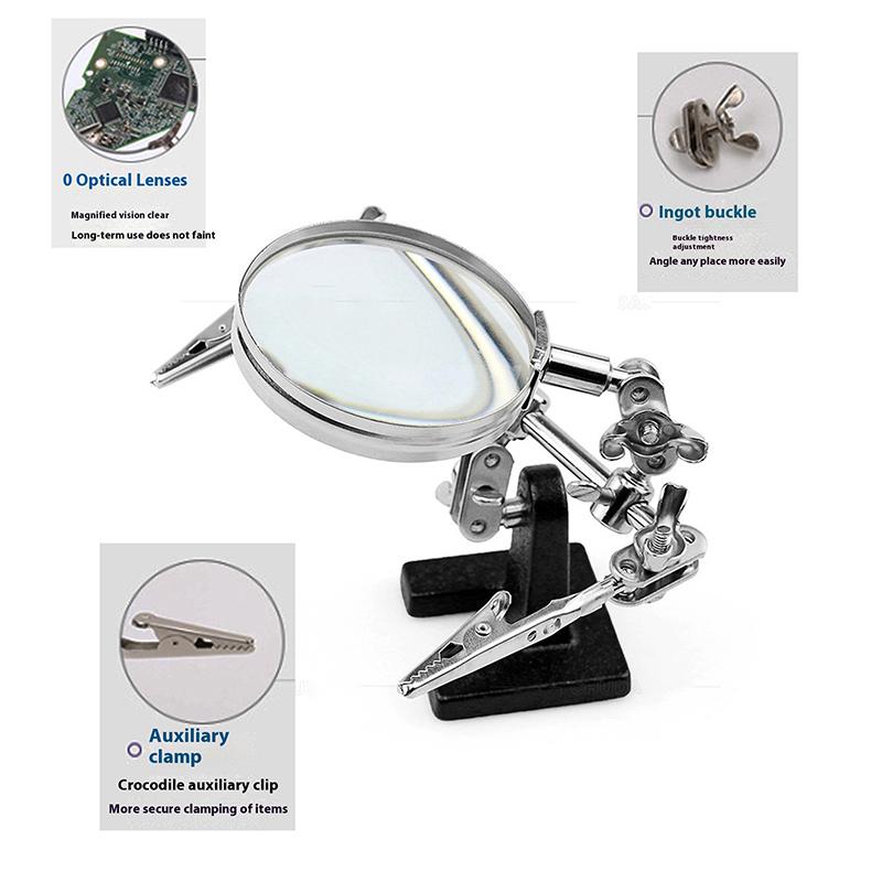 Clemă auxiliară pentru sudură Lupă Repararea plăcilor de circuite electrice Suport fier de sudare Clemă auxiliară reglabilă pentru lupă de birou