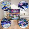 Leofanger Blacklight Galaxy Space Tapestry Colorful Starry Sky Tapestry UV Reactive Neon Plant Floral Wall Tapestries Trippy Mountain Tapestries Wall