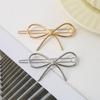 Elegant Smooth Metal Bow Hair Clip - European & American Style Women's Accessory