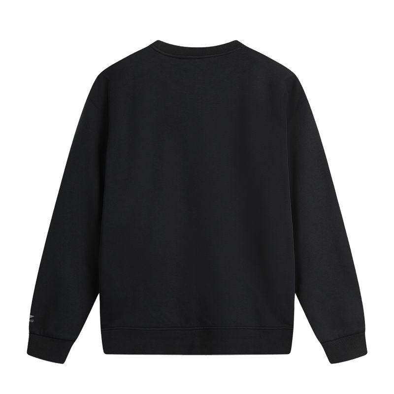 Li Ning Sweatshirts Unisex Black Crew Neck Moderate AWDVP43-1