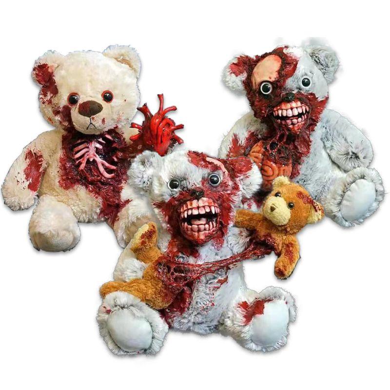 Halloween Bear Bloody Death Resin Statue Ornament Horror Toy Decor Sculpture