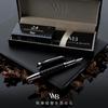 Wordsworth   Black Majesti Fountain Pen Set Fine  F  Check Chrome Fine Nib