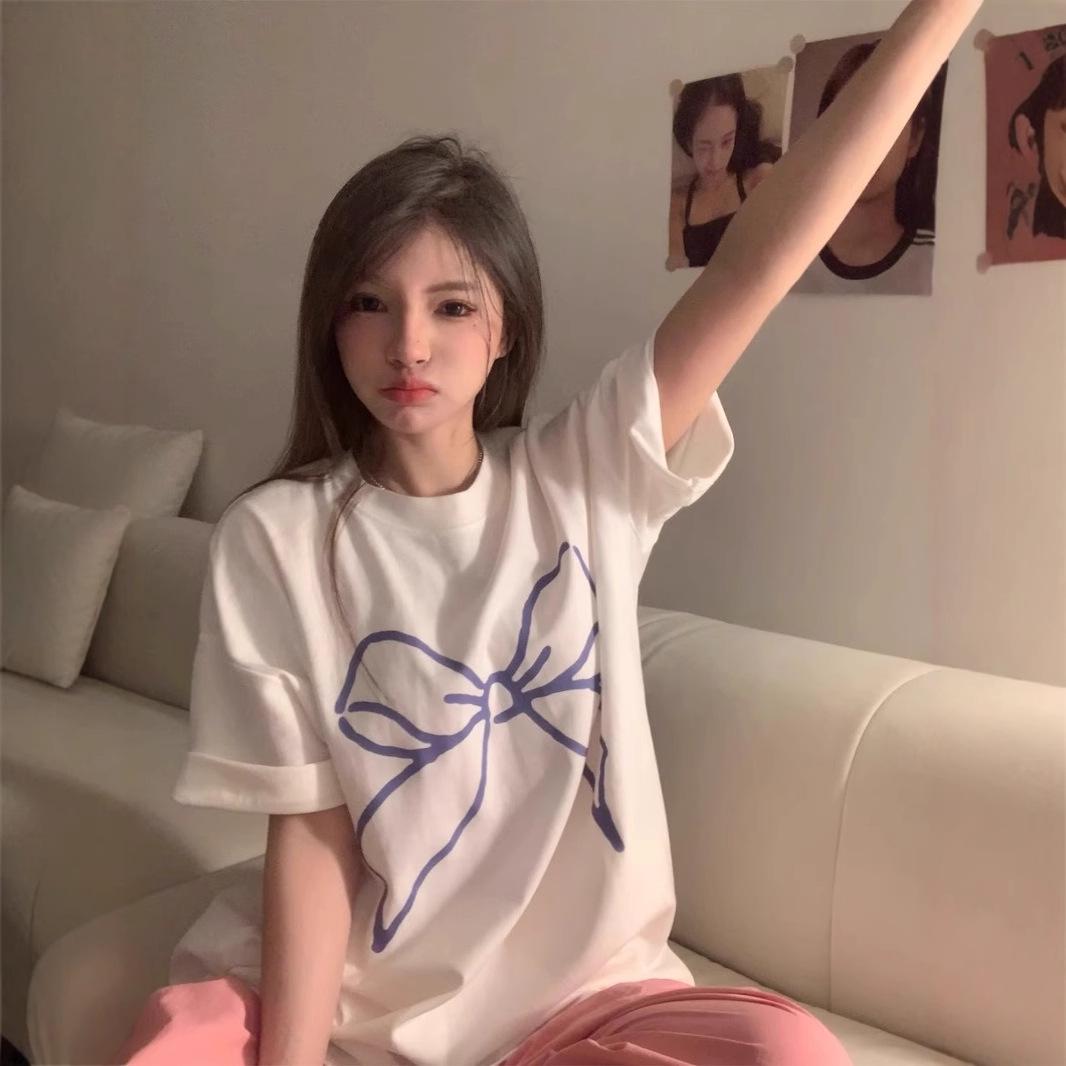 

2025 Лето Женская Повседневная Белая Футболка с Круглым Вырезом и Коротким Рукавом, Приталенная 3XL белый