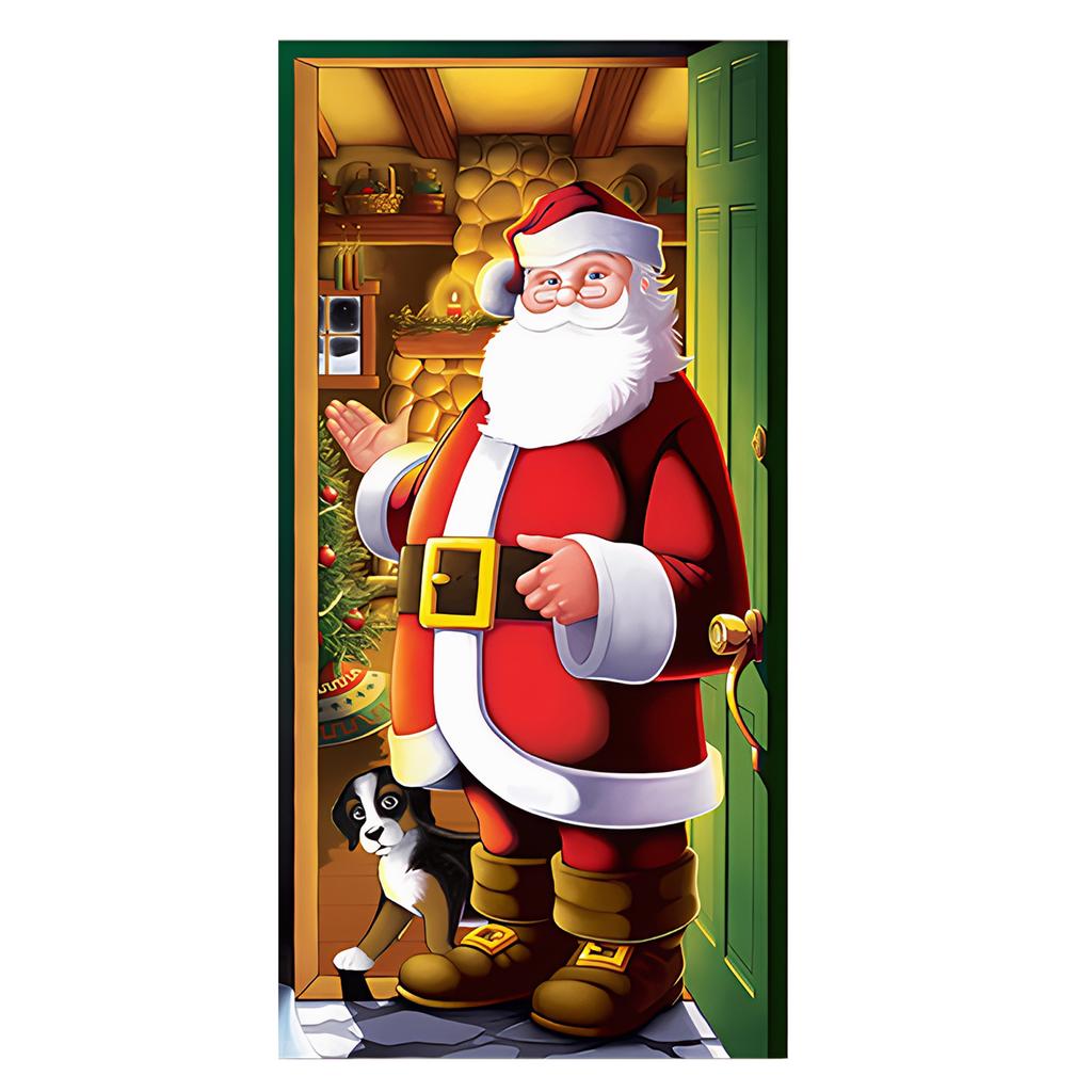 Weihnachten Weihnachtsmann Thema Nussknacker Schneemann Türbanner Ornamente Türabdeckung Banner Fotografie Hintergrund Innen Außen Veranda