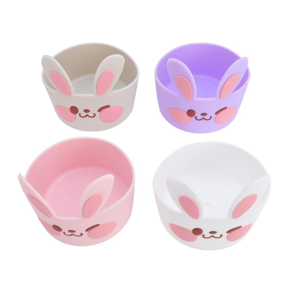 4 szt. Silikonowa osłonka na butelkę Odporna na zarysowania Antypoślizgowa Śliczny króliczek Silikonowa osłonka ochronna Zderzak
