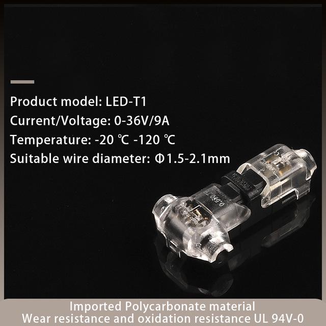 T/H-Type Single/Double Wire Insulation Displacement Quick Connect Clamp, Push-In Style.