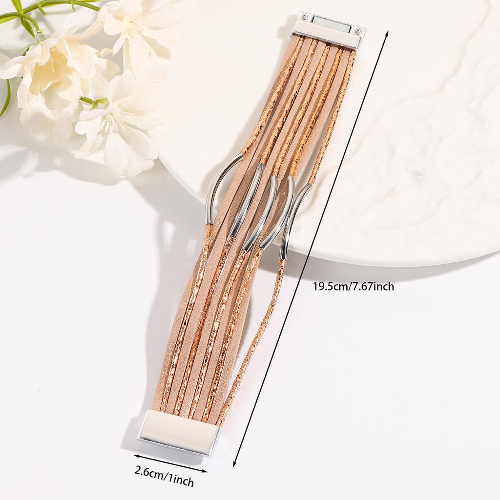 Bohemian Multilayer Leather Bracelet for Women Simple Wrap Bangles Party Jewelry Gifts