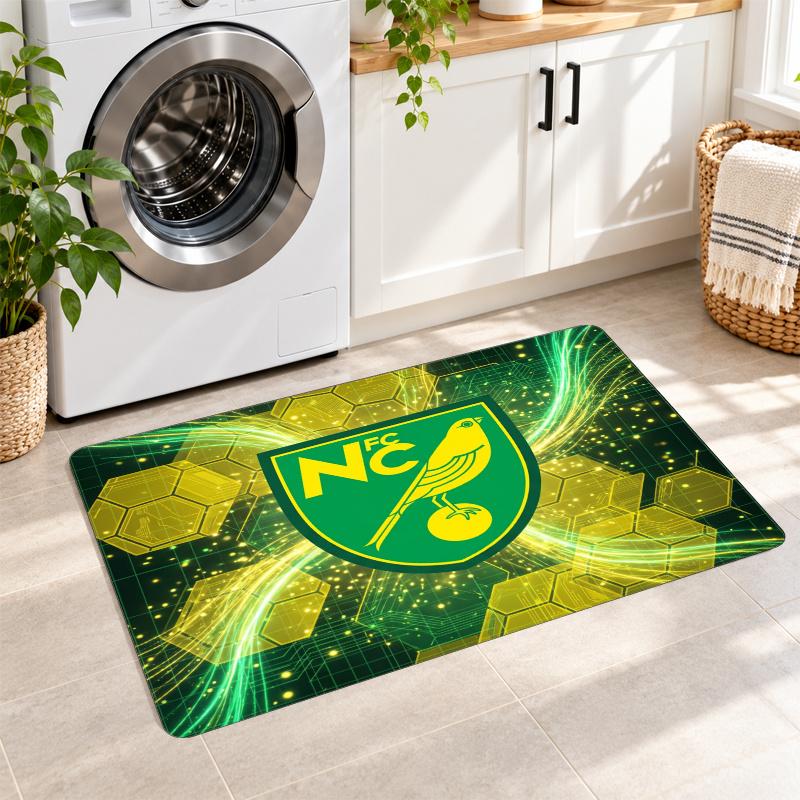 Flannel Kitchen Mat Norwich City Football Soft Area Rug Non Slip Floor Carpet Home Decoration
