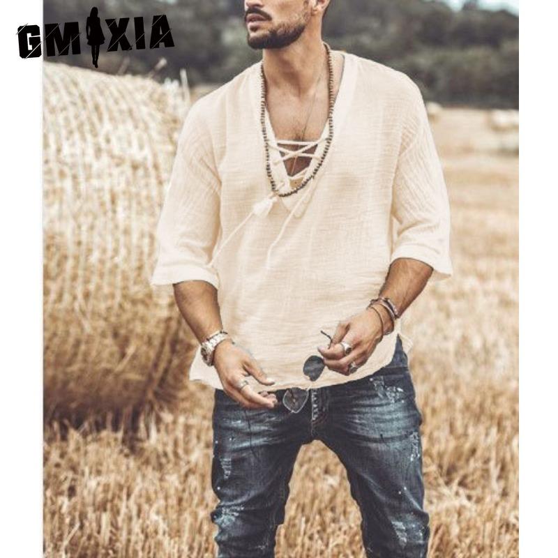 

GMXIA Хлопковая футболка с коротким рукавом Мужская модная свободная футболка с рукавом до локтя с принтом Сочувственная футболка XXXXXL абрикосовый