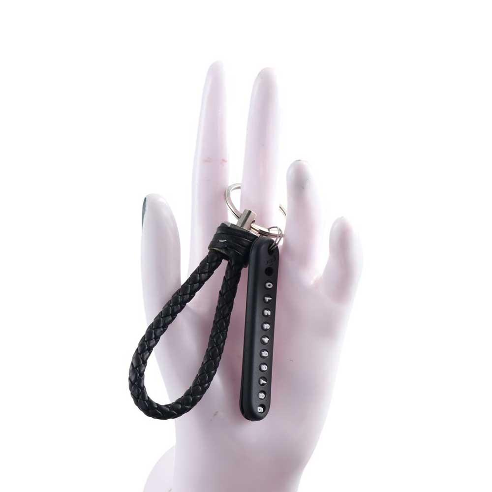 Hand Woven Leather Strap Phone Number Keychain Car Key Clip Car Key Holder Lanyard Keyring