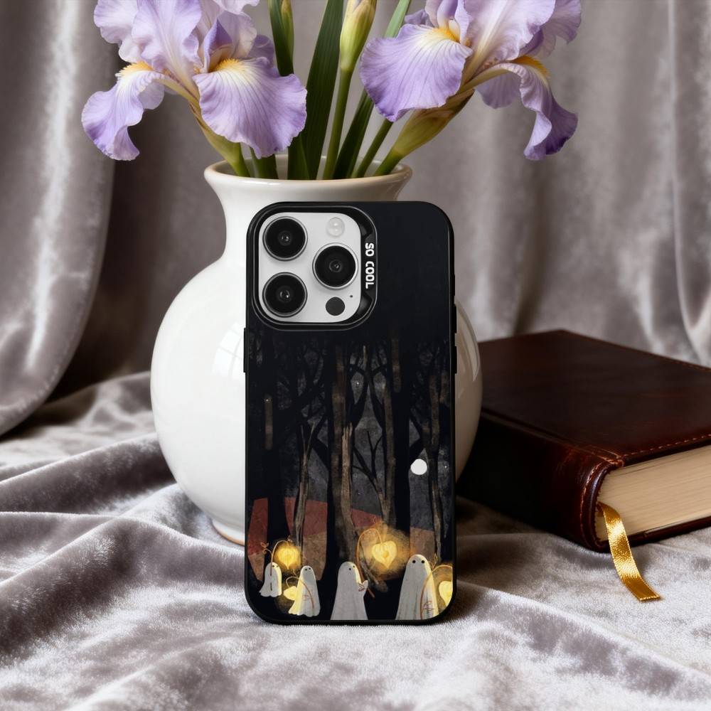 L-Little G-Ghost A-Art Phone Case For iPhone17,16,15,14,13,12,11 Plus,Pro Max Black Candy Silver Phone Case