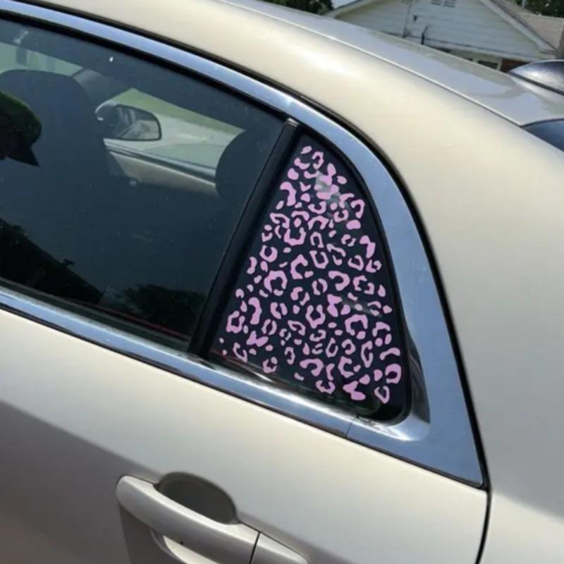 Leopard Print Car Stickers Refit Auto Rearview Mirror DIY Car Triangle Window Vinyl Decals Waterproof Decorative Car Decoration