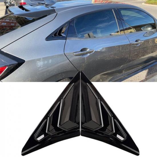 2X Rear Side Window Vent Cover For Louver Honda Civic Type R Hatchback 2017-20