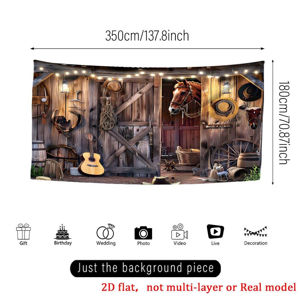 1Pcs Horse Barn Ranch Scene Garage Decoration Background Country Backdrop Decorations For Photo Studio Photo Booth Party