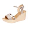 8cm Small Size 32-43 Comfortable Soft Leather Sandals Platform Shoes 2025 Womens High Heels Wedges Sandals for Office Beach Mom