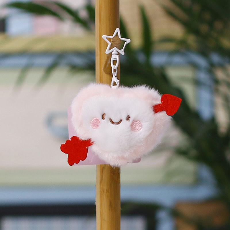 Cute Moon Plush Keychain With Heart Pendant For Girls And Teens