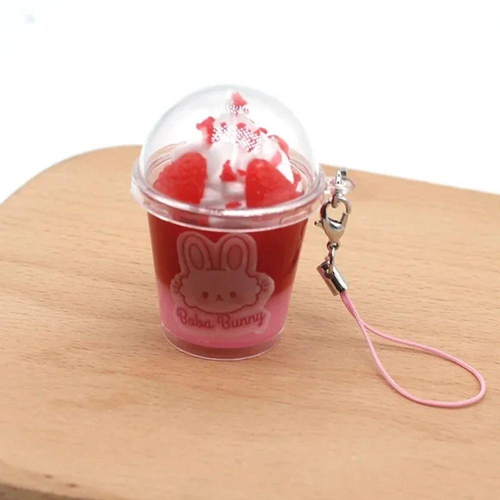 Bag Pendant Mini Strawberry Keychain Fruit Dessert Food Keyring Ice Cream Keychain  Bag Decorations