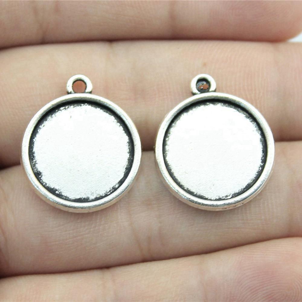 Fit Round 16mm Glass Cabochon Base Setting Tray Accessories Parts Men's Jewellery Bulk Original Cheapest Items