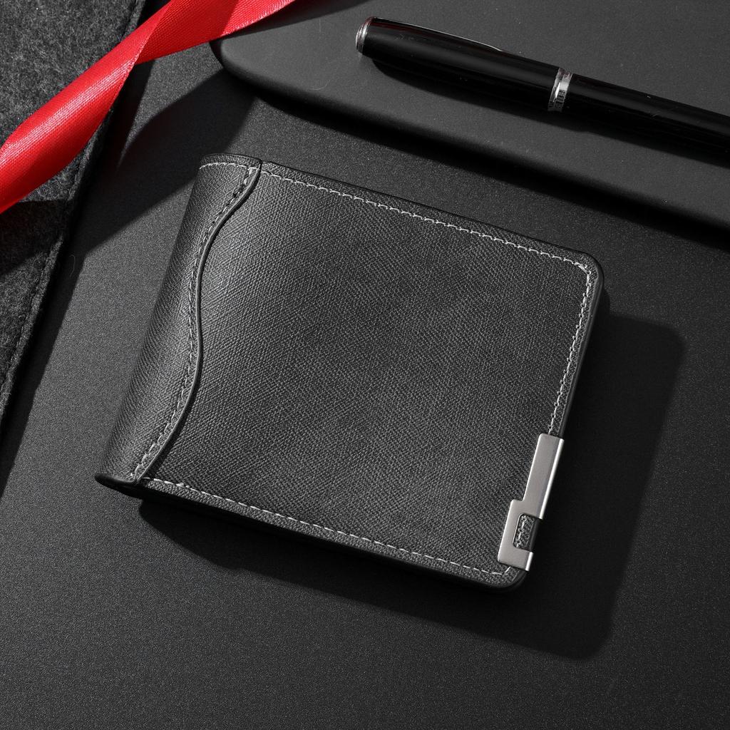 Ultra Thin Wallet Lightweight Men'S Short Wallet Driver License Wallet Retro For Gifts For Men Commuting Travel Money Bag