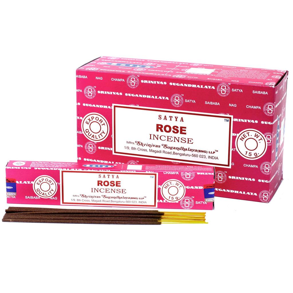 6x Rose Incense Sticks 15g Satya